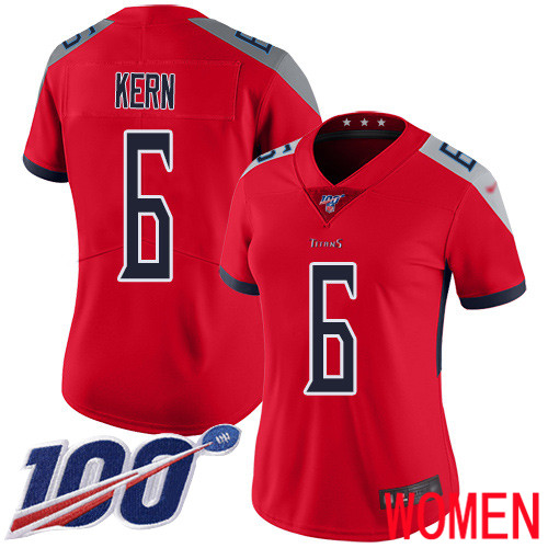 Tennessee Titans Limited Red Women Brett Kern Jersey NFL Football #6 100th Season Inverted Legend